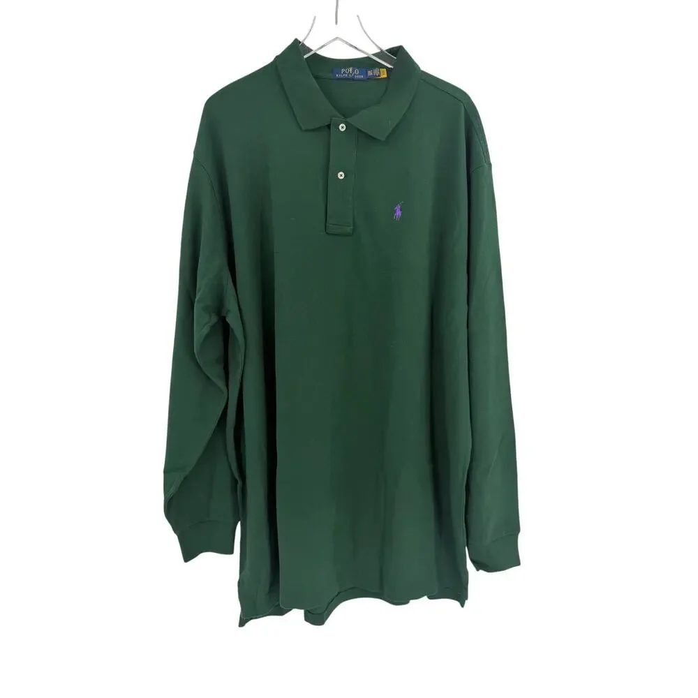 POLO RALPH LAUREN Long Sleeve Polo Shirt Size 3XLT NEW Green $170